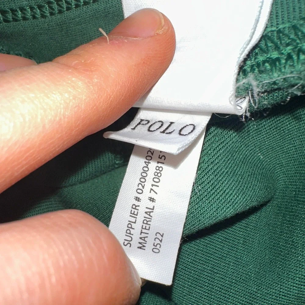 Polo Ralph Lauren Mens Green Jogger Sweatpants Cotton Blend White Pony 32x28 S